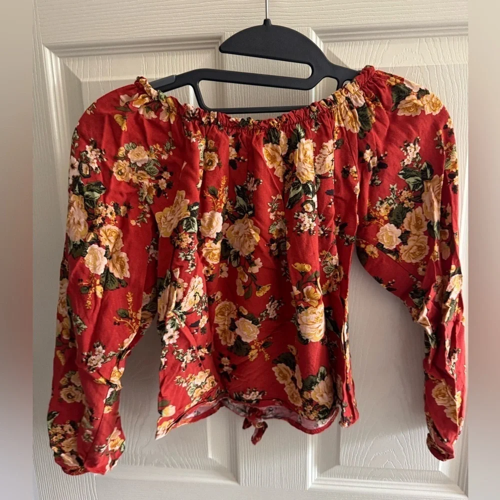 Persaya Floral Kids Blouse - Red and Yellow